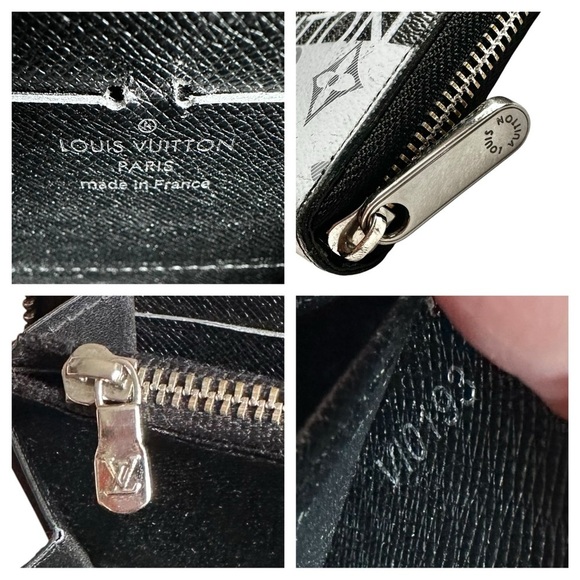 Authentic Louis Vuitton Eclipse Split White & Gray Monogram Leather Zippy Wallet - Picture 2 of 14